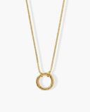 Alya Stone Heritage Flat Curb Connector Necklace in solid gold