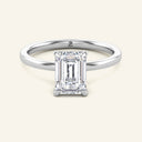 June Emerald Classic Solitaire Lab Grown Diamond Ring in white gold with a 2 carat emerald-cut diamond, designed with a refined solitaire setting.