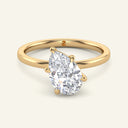 June Tilted Pear Classic Solitaire Lab Grown Diamond Ring