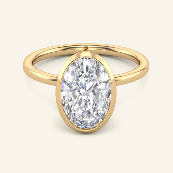 Remi Oval Bezel Solitaire Lab Grown Diamond Ring