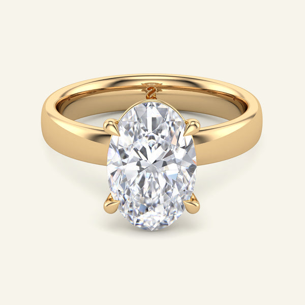 Titan Oval Wide Shank Solitaire Lab Grown Diamond Ring