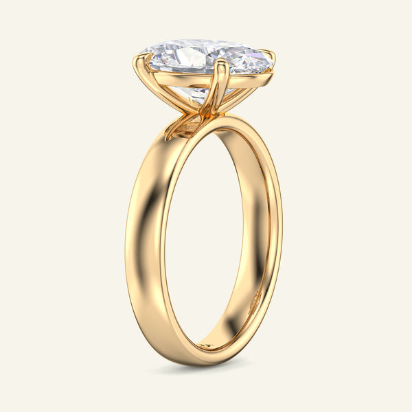 Titan Oval Wide Shank Solitaire Lab Grown Diamond Ring