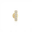 Lab diamond bar earrings with pavé-set stones in a vertical gold setting. Minimalist flat-back stud ideal for everyday wear.