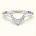 Harley Lab Diamond Ring - Celestial Diamond Ring in white gold, featuring pear-cut center and six round lab diamonds in a curved V-shaped design.