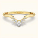Harley Lab Diamond Ring - Celestial Diamond Ring in yellow gold with pear-cut center and six round lab diamonds, ideal for stacking or solo wear.