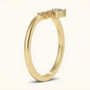 Side profile of Harley Lab Diamond Ring in yellow gold, showcasing slim band and elevated pear-cut lab diamond setting for elegant contour fit.