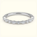 Lira Lab Diamond Ring - Eternity Band in white gold featuring 1.5mm marquise and round lab diamonds, perfect for stacking or as a wedding band.