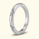 Angled view of Cedar 2mm Lab Diamond Ring in white gold with nature-inspired micro-pavé diamond accents for a refined and radiant look.