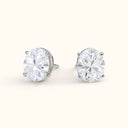 Oval Lab Diamond Four-Prong Stud Earrings (2 ctw)
