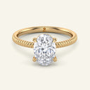 Bianca Oval Ribbed Band Solitaire Lab Grown Diamond Ring
