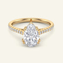 Cora Pear Cathedral Pavé Solitaire Lab Grown Diamond Ring