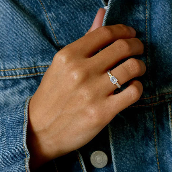 Vesper Emerald Baguette Channel-Set Lab Grown Diamond Ring