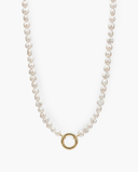 Alya Stone Baroque Pearl Connector Necklace in solid gold, main view
