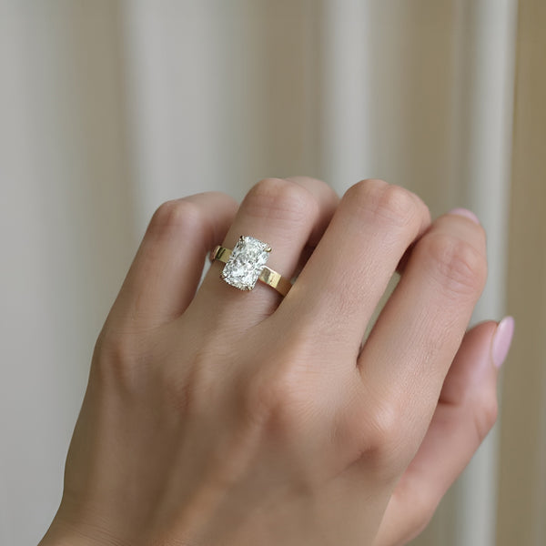 Titan Elongated Cushion Wide Shank Solitaire Lab Grown Diamond Ring