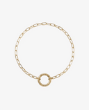 Alya Stone Modern Paperclip connector bracelet in 10k solid gold