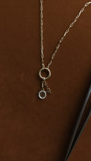 Alya Stone Modern Paperclip Connector Necklace detail in solid gold
