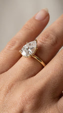 Aura Pear Hidden Halo Solitaire Diamond Ring