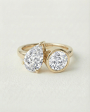 Crest Round Pear Toi et Moi Lab Grown Diamond Ring