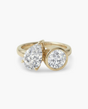 Crest Round Pear Toi et Moi Diamond Ring