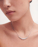 Alya Stone Della Graduated Diamond Necklace in solid gold — detail view