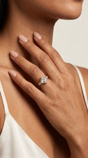 Paragon Asscher Three Stone Diamond Ring