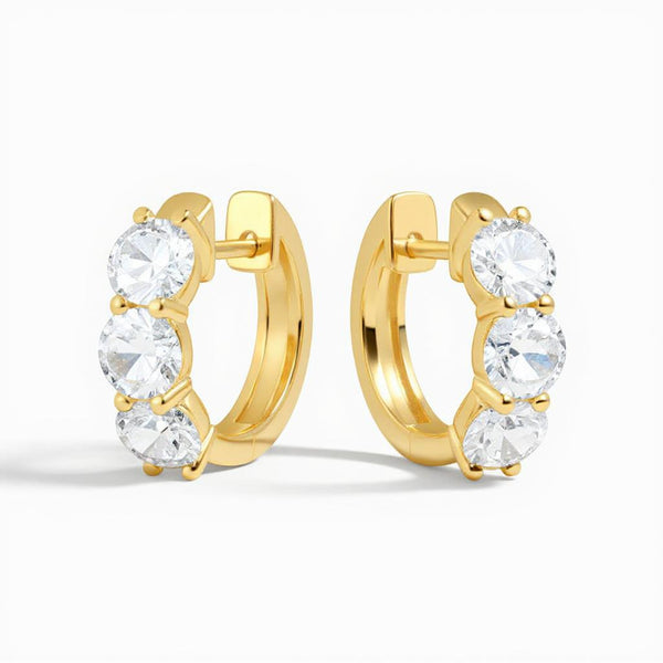Saya Round Lab Diamond Huggie Hoop Earrings (2 ctw)
