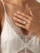 Vera Oval Half-Coverage Side Stone — on-model