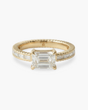 Vesper East-West Emerald Baguette Diamond Ring