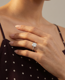 Aura Cushion Hidden Halo Solitaire Diamond Ring