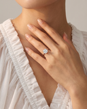 Aura Cushion Hidden Halo Solitaire Diamond Ring