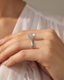 Aura Cushion Hidden Halo Solitaire Diamond Ring
