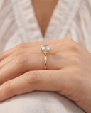Aura Cushion Hidden Halo Solitaire Diamond Ring