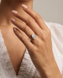 Aura Pear Hidden Halo Solitaire Diamond Ring