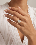 Aura Pear Hidden Halo Solitaire Diamond Ring