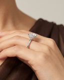 Aura Round Hidden Halo Solitaire Diamond Ring