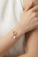 LETTER PAVÉ DIAMOND AND LUMINOUS PEARL BRACELET
