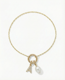LETTER PAVÉ DIAMOND AND LUMINOUS PEARL BRACELET