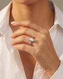 Bianca Marquise Ribbed Band Solitaire Diamond Ring