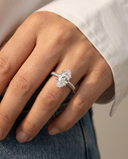Bianca Marquise Ribbed Band Solitaire Diamond Ring