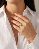 Bianca Marquise Ribbed Band Solitaire Diamond Ring