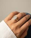 Bianca Marquise Ribbed Band Solitaire Diamond Ring