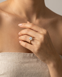 Bianca Round Ribbed Band Solitaire Diamond Ring