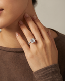Cora Asscher Cathedral Pavé Solitaire Diamond Ring