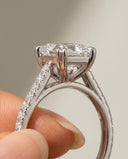 Cora Asscher Cathedral Pavé Solitaire Diamond Ring