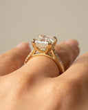Cora Asscher Cathedral Pavé Solitaire Diamond Ring