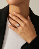 Cora Cushion Cathedral Pavé Solitaire Diamond Ring
