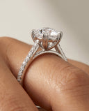Cora Cushion Cathedral Pavé Solitaire Diamond Ring