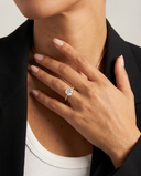 Cora Cushion Cathedral Pavé Solitaire Diamond Ring