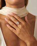 Cora Marquise Cathedral Pavé Solitaire Diamond Ring