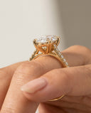 Cora Marquise Cathedral Pavé Solitaire Diamond Ring